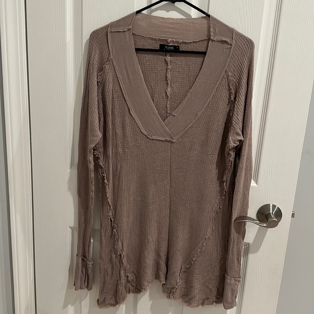 michael lauren super SOFT beige taupe sweater tunic